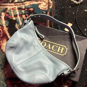 Baby blue coach shoulder bag